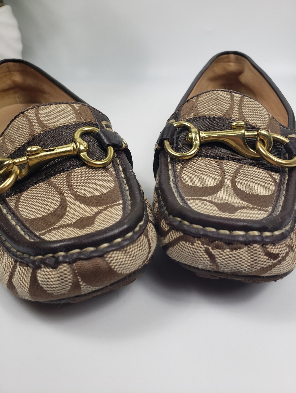 COACH Signature Canvas w/ Horsebit Buckles - Driving Loafers Classic Iconic 8 - Picture 10 of 14